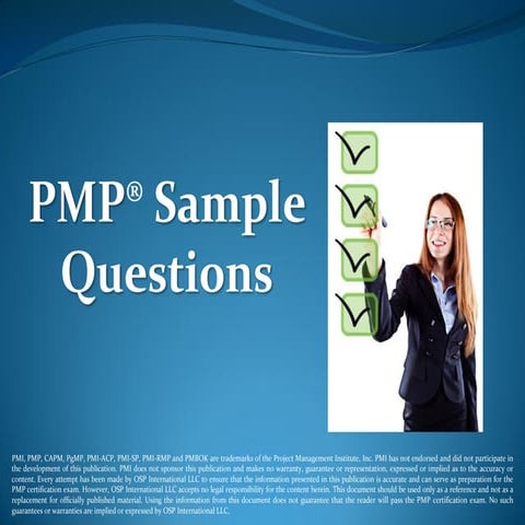 PMP Five Sample Questions