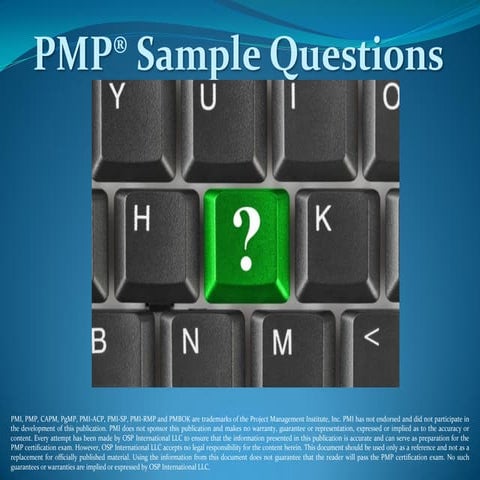 PMP® Sample Questions