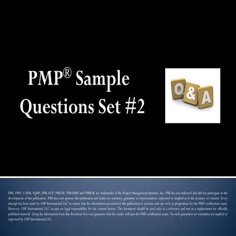PMP® Sample Questions Set #2