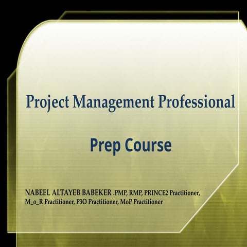 PMP Framework and Process for PMBOK vesrion  5