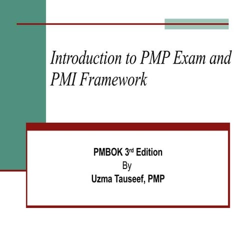 PMP preparation and PMI Framework