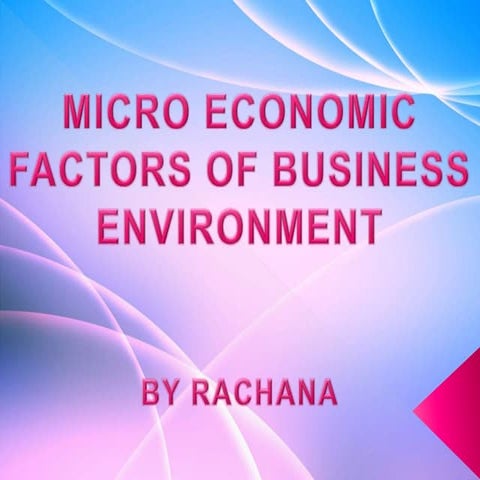micro economic factors of business environment