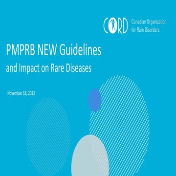 Webinar: PMPRB NEW Guidelines and Impact on Rare Diseases 