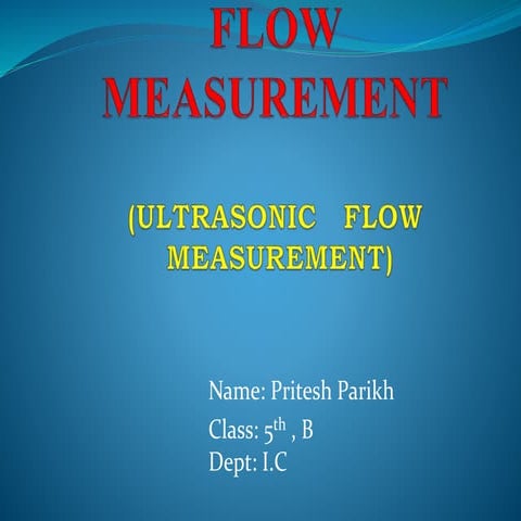 Ultrasonic flow measurement
