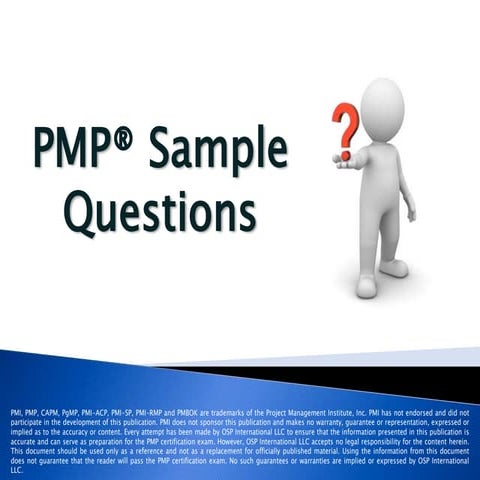 PMP Exam Sample Questions Set 4