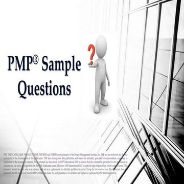 PMP Exam Sample Questions Set 6