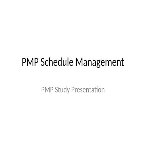 Comprehensive PMP Schedule Management Techniques and Key Concepts | PPTX