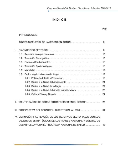 PMP Sonora Saludable 2010   2015  