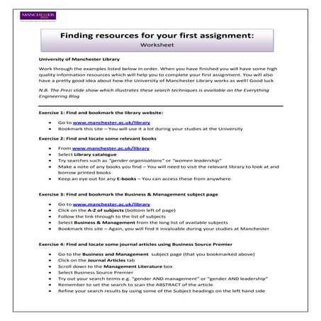PMRM first assignment