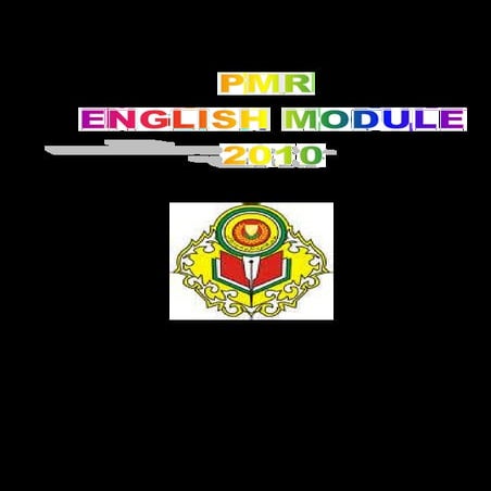 Pmr paper 1 module 2010