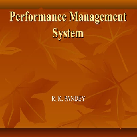 PERFORMANCE MANAGEMENT SYSTEM