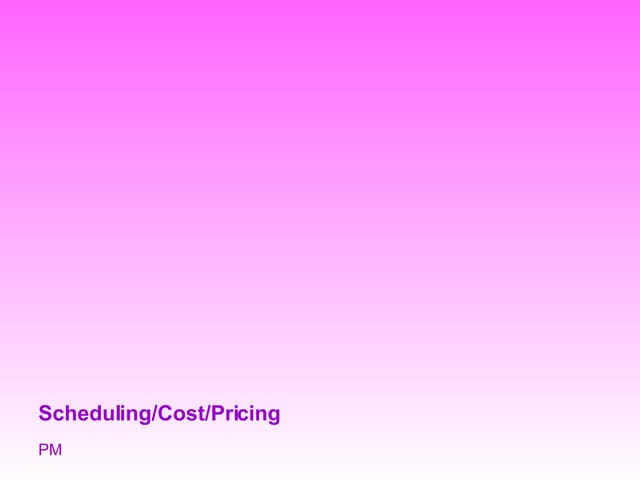 Pm Scheduling Cost Pricing