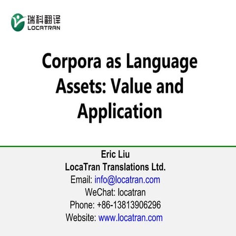 1The Corpus of Language Service Provider: Opportunities & Challenges, by Eric...