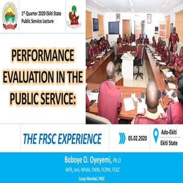 Performance Evaluation in Public Service.