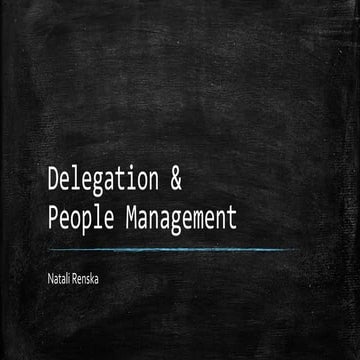 [PM Shool] Delegation & people management