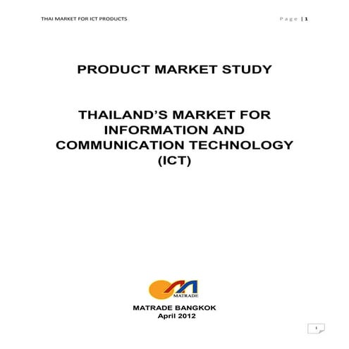 Product Market Study - ICT Market in Thailand (2012)