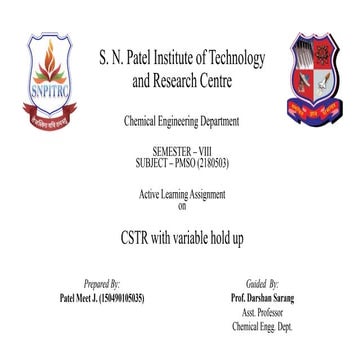 prosess model for series of isothermal constant holdup CSTR.
