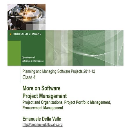 More on Software Project Management