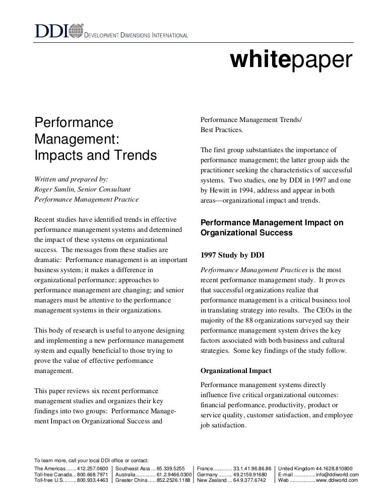 research paper topics on performance management