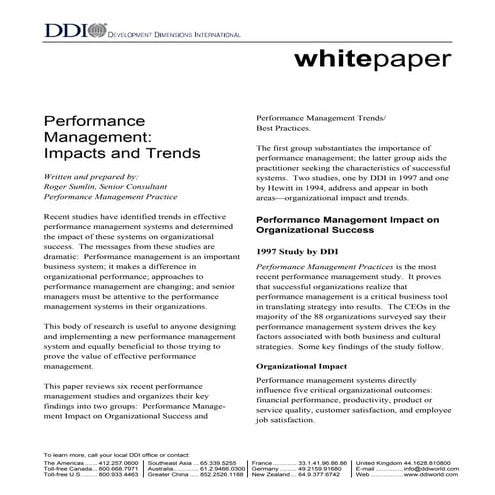 Performance Management Research Paper