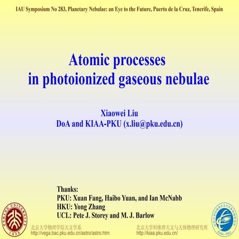 Atomic processes in photoionized gaseous nebulae