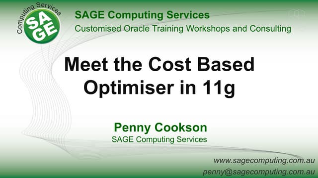 Meet the CBO in Version 11g