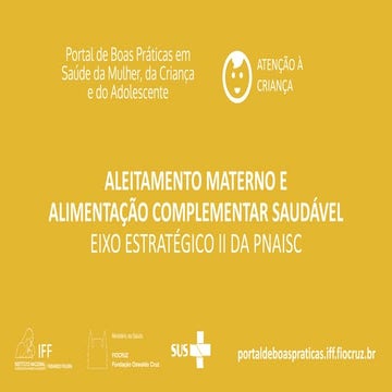 Aleitamento Materno e Alimentação Complementar Saudável: Eixo Estratégico II ...