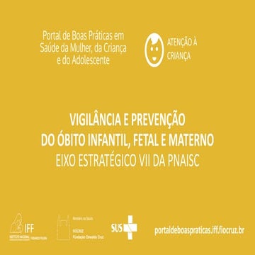 Vigilância e Prevenção do Óbito Infantil, Fetal e Materno: Eixo Estratégico V...