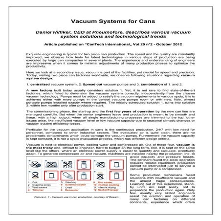 Vacuum Systems for Cans