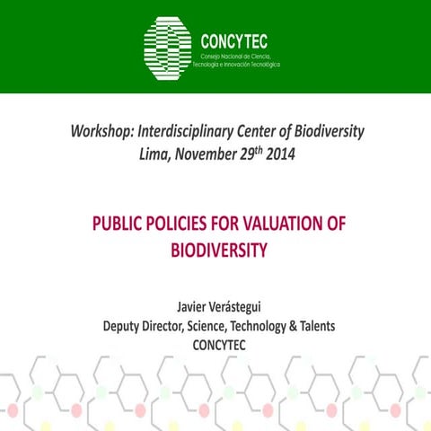PNCTI Valoración de la Biodiversidad CONCYTEC 2014 COP 20 Mmatchmaking