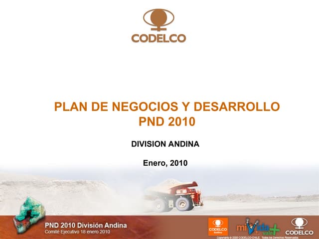 PND 2010Andina division of Codelco - Presentación Andina.ppt