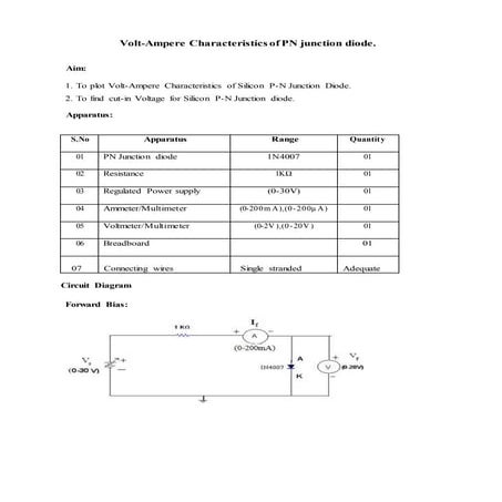 Pn junction diode characteristics Lab expriment | PPTX