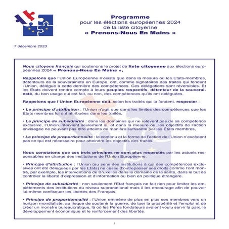 Prenons-nous en main 2024 : le programme !