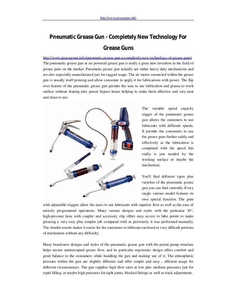 Pneumatic grease gun