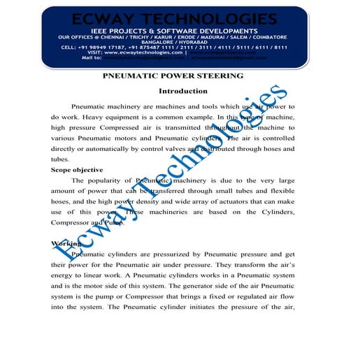 Pneumatic power steering