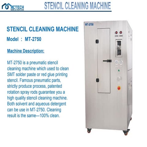 Pneumatic stencil cleaning machine mt 2750