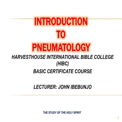 Pneumatology lecture slides