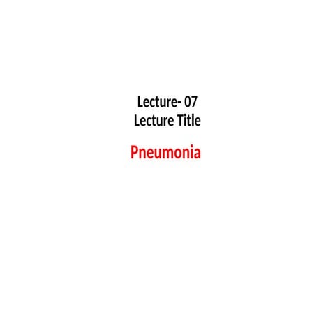 A presentation on Pneumonia and treatment.pptx