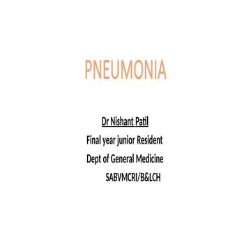 Viral pneumonia and its treatment and management | PPTX