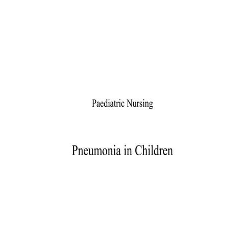 Pneumonia in children