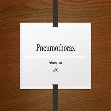 Pneumothorax ABC Assessment | PPTX