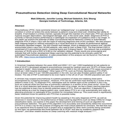 Pneumothorax Detection Using Deep Convolutional Neural Networks