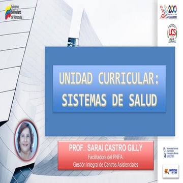 Sistemas de Salud. Unidad Curricular. PNFA GICA | PDF