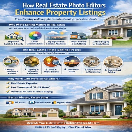 How Real Estate Photo Editors Enhance Property Listings Infographic | PDF