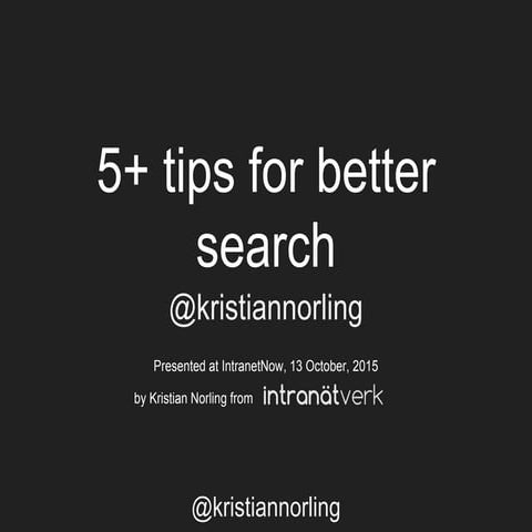 Five tips for better intranet search