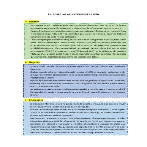 Pni sobre las aplicaciones de la web