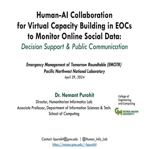 Human-AI Collaborationfor Virtual Capacity in Emergency Operation Centers (E...