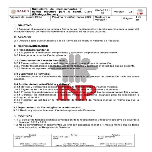 PROCEDIMIENTO NORMALIZADO DE OPERACION 8 INP