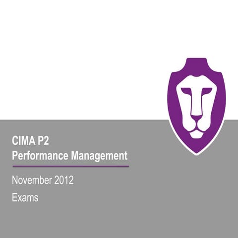 Chartered Institute Management Acc P2 Performance | PPT