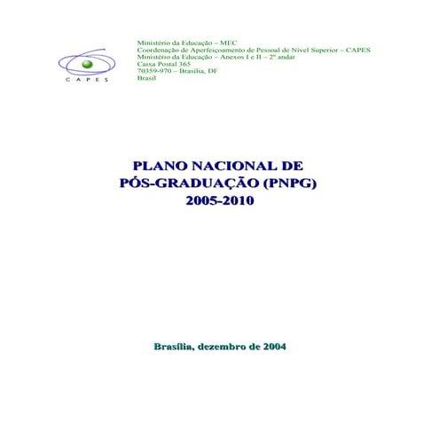 Plano Nacional de Pós-Graduação (2005-2010)